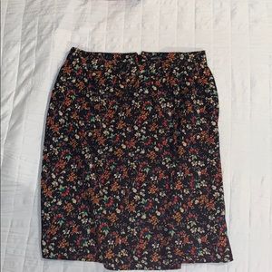 J crew floral midi skirt